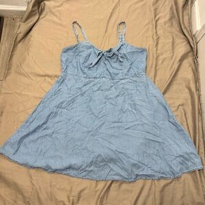 Old Navy Chambray A-Line tie-front dress